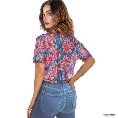 Image of Womens Short Sleeve Cardigans Lightweight Summer Cardigan Trendy Bolero Shrug Cute Floral Cardigan Sheer Bolero