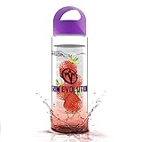 Trim Evolution Fruit Infusion Water Bottle For Use With Fruits, Vegetables & Herbs, Premium Non-Toxic Plastic, Leak-Proof, Shatter-Proof & Dishwasher-Safe, Affordable & Reusable (Purple)
