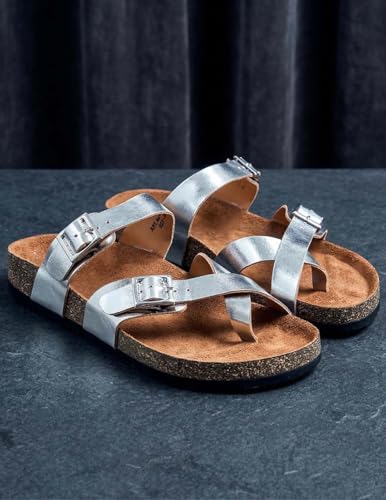 Image of LYDC LONDON Women's Sandals. Lightweight stylish and comfortable flat sandals for office wear and gatherings. Orthopaedic and flat foot friendly. Doctor trusted timeless fashion sandals for women with modern appeal