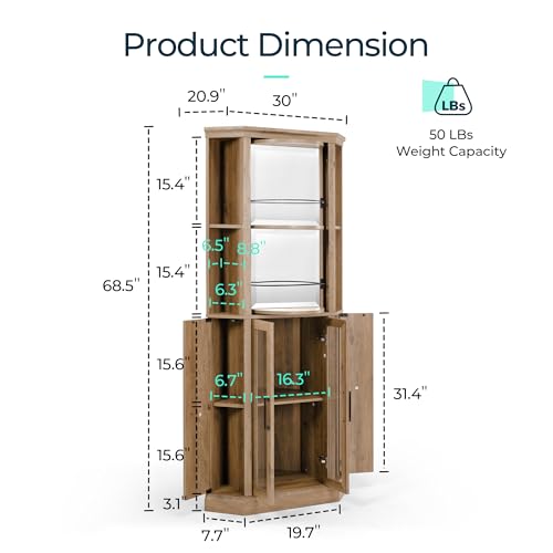 LINSY HOME Corner Bar Cabinet