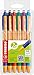 STABILO Ballpoint Pen pointball - Pack of 6 - Red, Blue, Black, Green, Turquoise, Lilac, Retractable, Medium Point