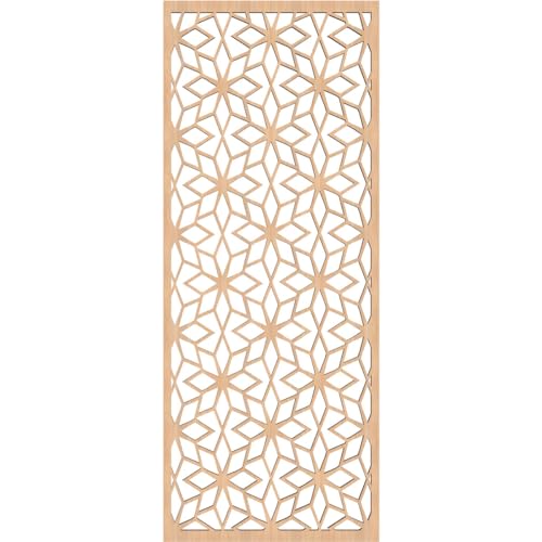 Image of 13 3 /8 inchW x 34 3 /8 inchH x 3 /8 inchT Lake Decorative Fretwork Wood Wall Panels, Hickory
