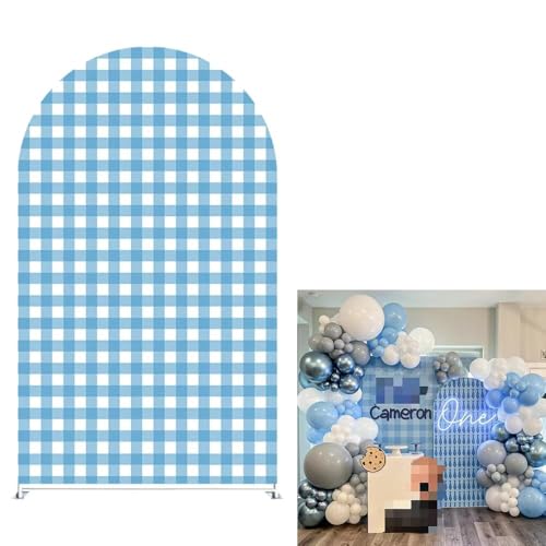 Toile de fond arche bleu clair haut de gamme en tissu extensible pour arche