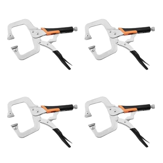 6-Inch C-Clamp Locking Pliers,Heavy Duty Vise Grip Welding Clamp With Swivel Pads for Woodworking,Home,Metalworking,Auto Repair(4 Pack)