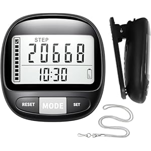 SUNJULY Step Counter,3D Sensing Pedometer With Lcd Large Screen Display，Step Counter For Walking Steps Tracker Monitor Exercise Time And Goals，Pedometer For Older Kids/Fitness Men/Women/Elders