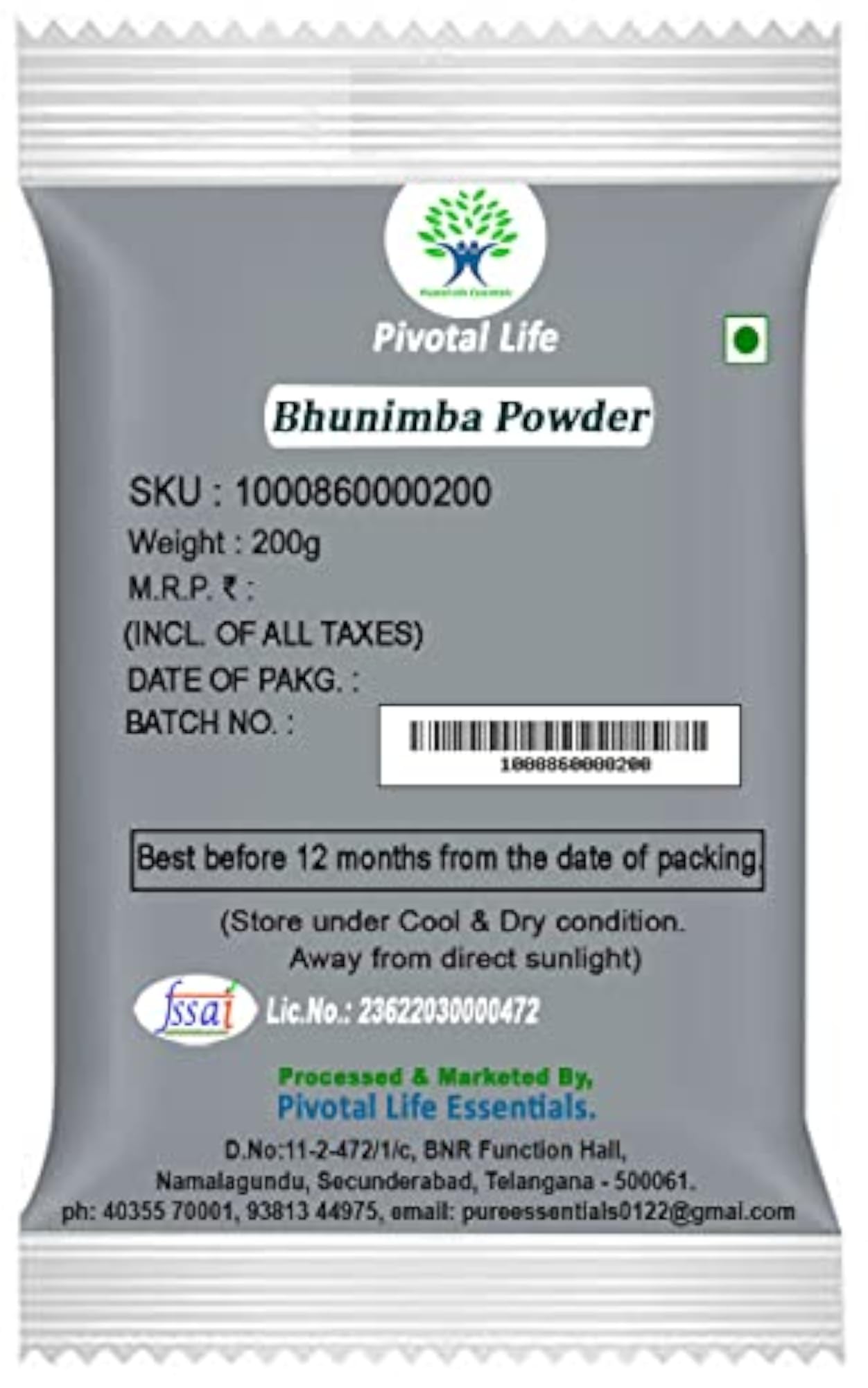 Pivotal Life Bhunimba Powder 200g