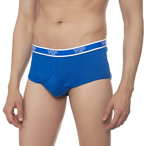 Image of VIP Men's Premium Cotton Brief | Durable Elasticized Waistband, Ultra Soft | Regular Fit | Stretchable & Breathable Underwear | Moisture Wicking Inner | All-Day Comfort Fit | Pack of 5
