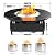Larrik Surround Tabletop Use for Solo Stove Bonfire Ranger 2.0 and Mesa, Accessories for Solo Stove, Fire Pit Surround Table Adjustable with UV-Resistant Outdoor Fabric, Thick Metal Black