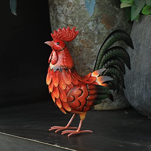 Shorayn Metal Rooster Decor Garden Statue Outdoor Chicken Sculpture Yard Art Kitchen Decor #TOP1