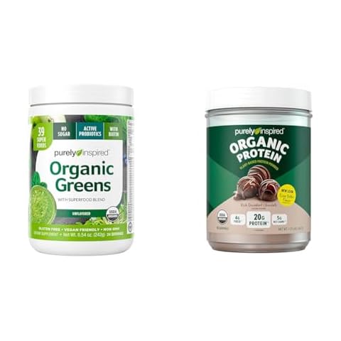 Purely Inspired Greens Powder Smoothie Mix Organic Greens Powder Superfood, Unflavored & Plant Based Protein Powder | Organic Protein Powder | Vegan Protein Powder Cover