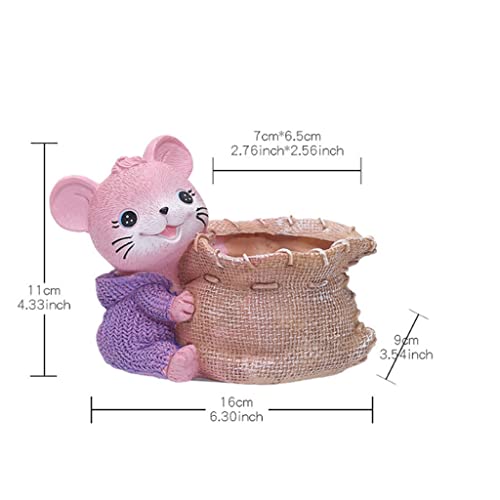 Mini ornement flowerpot resin avec support, une idée cadeau parfaite pour bureau