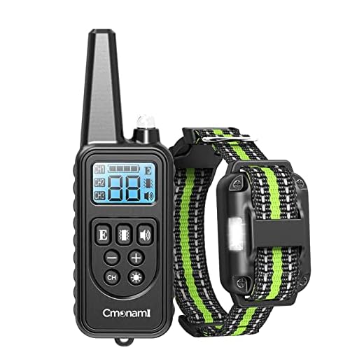 Collar De Adiestramiento De Cmoanmi,100% Resistente Al Agua Y Recargable para Perros Pequeños, Medianos Y Grandes, Nivel IP67 con Control Remoto De 300m De Alcance, Modo Pitido/Vibración