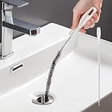 Drain Cleaning Brushs,Sink Drain Clog Remover,Pipe Cleaning Brush,Drain Clog Remover, Drains Cleaner Kitchen Sink,White