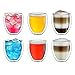 Creano doppelwandige Gläser 400ml „DG-Bauchig“, 6er Set, großes Thermoglas doppelwandig aus Borosilikatglas, Kaffeegläser, Teegläser, Latte Gläser, Doppelwandgläser