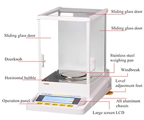 Balanza analítica de Alta precisión 210G/0.0001G Balanza Digital para Laboratorio, Farmacia, joyería, Planta química y Escuela