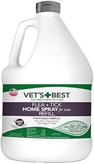 Vet's Best Flea and Tick Home Spray for Cats | Flea Treatment for Cats and Home | Plant-Based Formula | 96 Ounces Refill