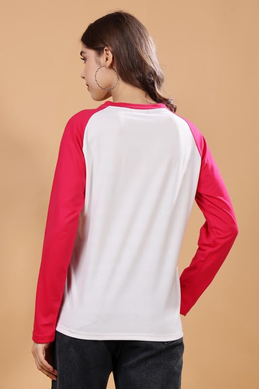 Image of London Hills Women's polyester Regular Fit Raglan Tshirts || Raglan Sleeve Tshirt || Full Sleeve t Shirt || Raglan Tops|| Regular Tshirt
