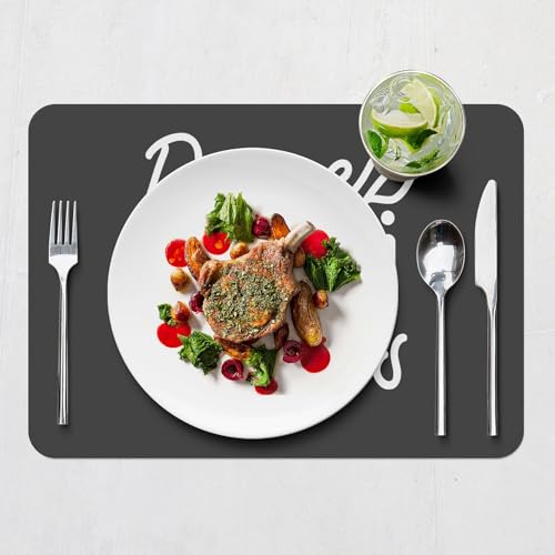 Napperons noir souples lot de 4 sets de table liège anti-tache grand format protège table burger - 7