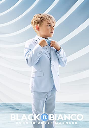 Black N Bianco Boys' First Class Slim Fit Suits Lightweight Style. Presented By Baby Muffin (6, Light Blue) #TOP1