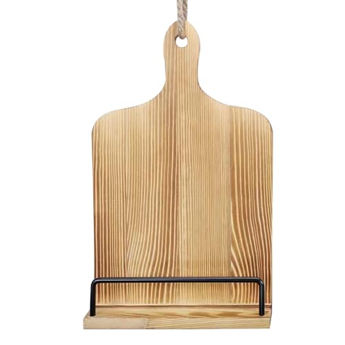 Organizador para libros de cocina y soporte independiente de madera rústica para exhibición