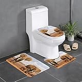 Badezimmerteppich mit Elefantenmotiv, 3-teilig, rutschfest, saugfähig...