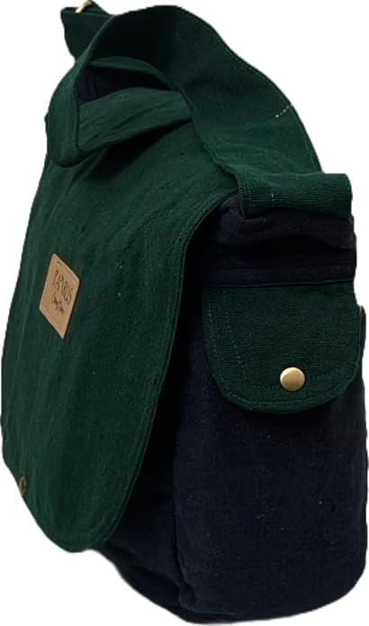 Image of ROUGH CANVAS COTTON MESSENGER BAG /BRASS ZIPPER CLOSURE /HANDMADE /ANTIQUE /VINTAGE /ECO LOVELY /UNISEX /SUSTAINABLE /HIGHLY DURABLE /WASHABLE /NATURAL