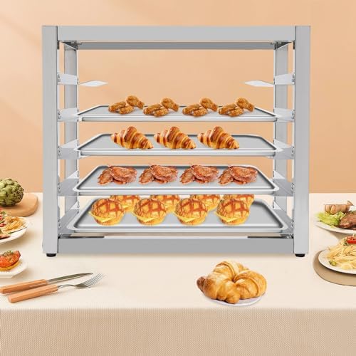 5-Tier Heavy-Duty Bun Pan Rack, 21"x13"x18" - Commercial Bakery Cooling Rack for 6 Half Sheet Pans, 3" Spacing for Optimal Airflow & Storage Efficiency