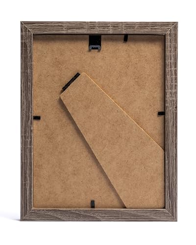 3-B Bilderrahmen HIT - Weiß Rustikal (optisch gealtertes Weiß mit sichtbarer Holzmaserung) - 15x21 cm (A5) - Holzrahmen, Fotorahmen, Dokumentenrahmen mit Acrylglas