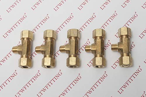 Té de dérivation à compression mâle NPT raccord laiton pour tuyau cuivre