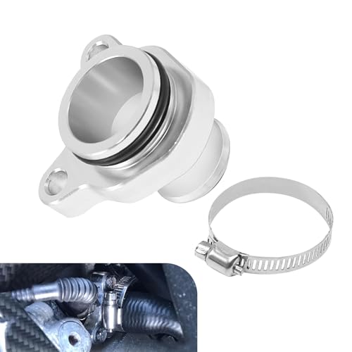 CyperFair Water Hose Fitting, Rubber Ring Seal Engine Coolant Outlet Hose Fitting with Clamp, Replacement OE #11537541992 11537544638 Parts, Compatible with BMW 1 3 5 6 7 Z4 Series (Black)