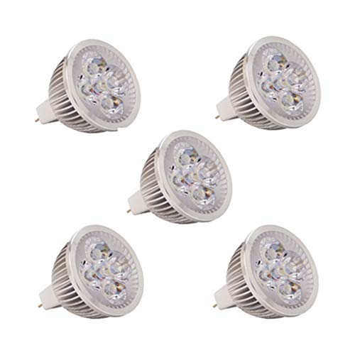 ANTYX MR16 Lâmpadas LED 24 V, 3000 K branco quente / 6000 K branco fresco, 4 W GU5,3 MR16 AC/DC 24 V lâmpada do projetor, não regulável, ângulo de feixe, 5 - Pack (cor: Branco frio)