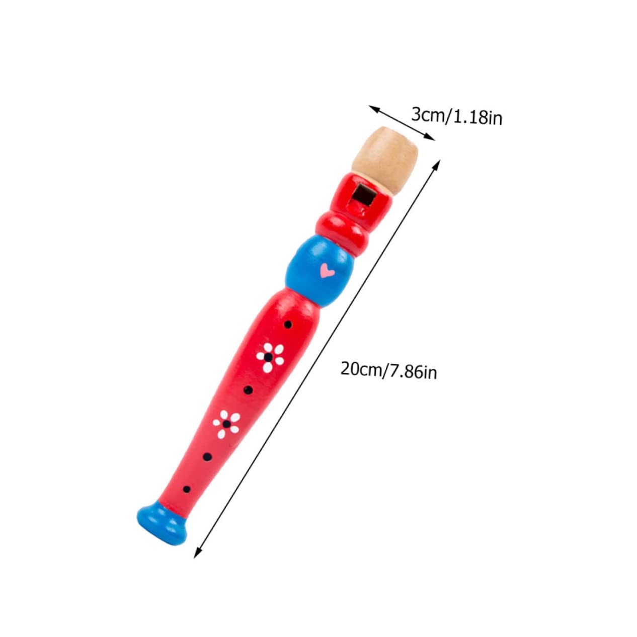 VANZACK 2Pcs Colorful Wooden Recorders for Safe and Flute Music Cartoon Instruments for Early Music Enlightenment Birthday Present