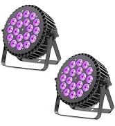 2 STKS 200W LED Par RGBWA+UV 6 in 1 Stadiumlicht Spotlight, 18 LED Par Koplampen Aluminium Schaal m...