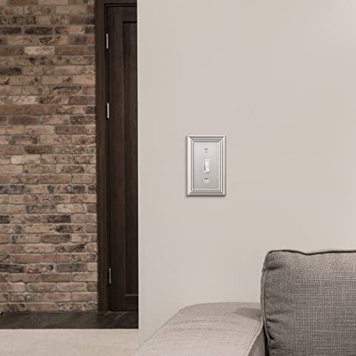 Dewenwils 4-Pack Metal Wall Plate, Single Toggle Switch Cover, Corrosion Resistant, Brushed Nickel #TOP5