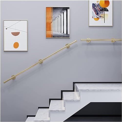 Main courante d'escalier dorée kit 400cm solide en métal durable