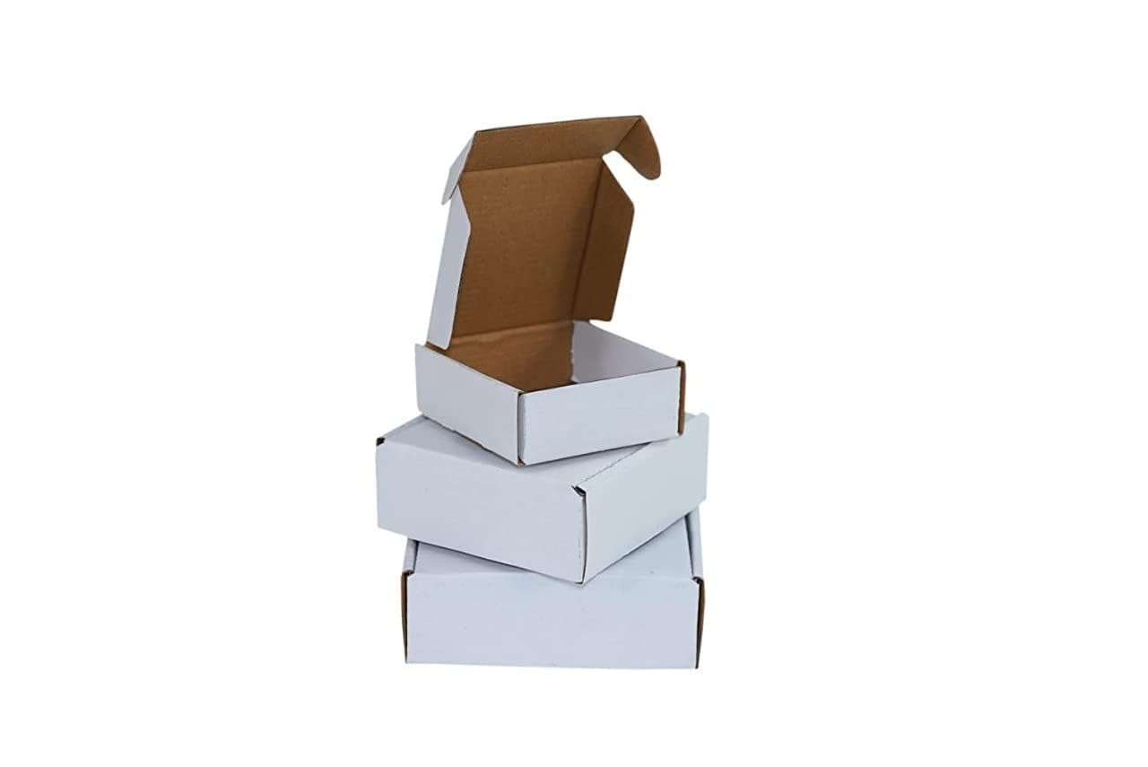 SANDUUQ Multipurpose White Cardboard Box for Packing, Packing Material, Self Locking Corrugated Boxes 6 x 4 x 2 Inch Sturdy Boxes for Online Selling/E-commerce Shipping (Pack of 25) (B0D9KRWMY6) Amazon Price History, Amazon Price Tracker