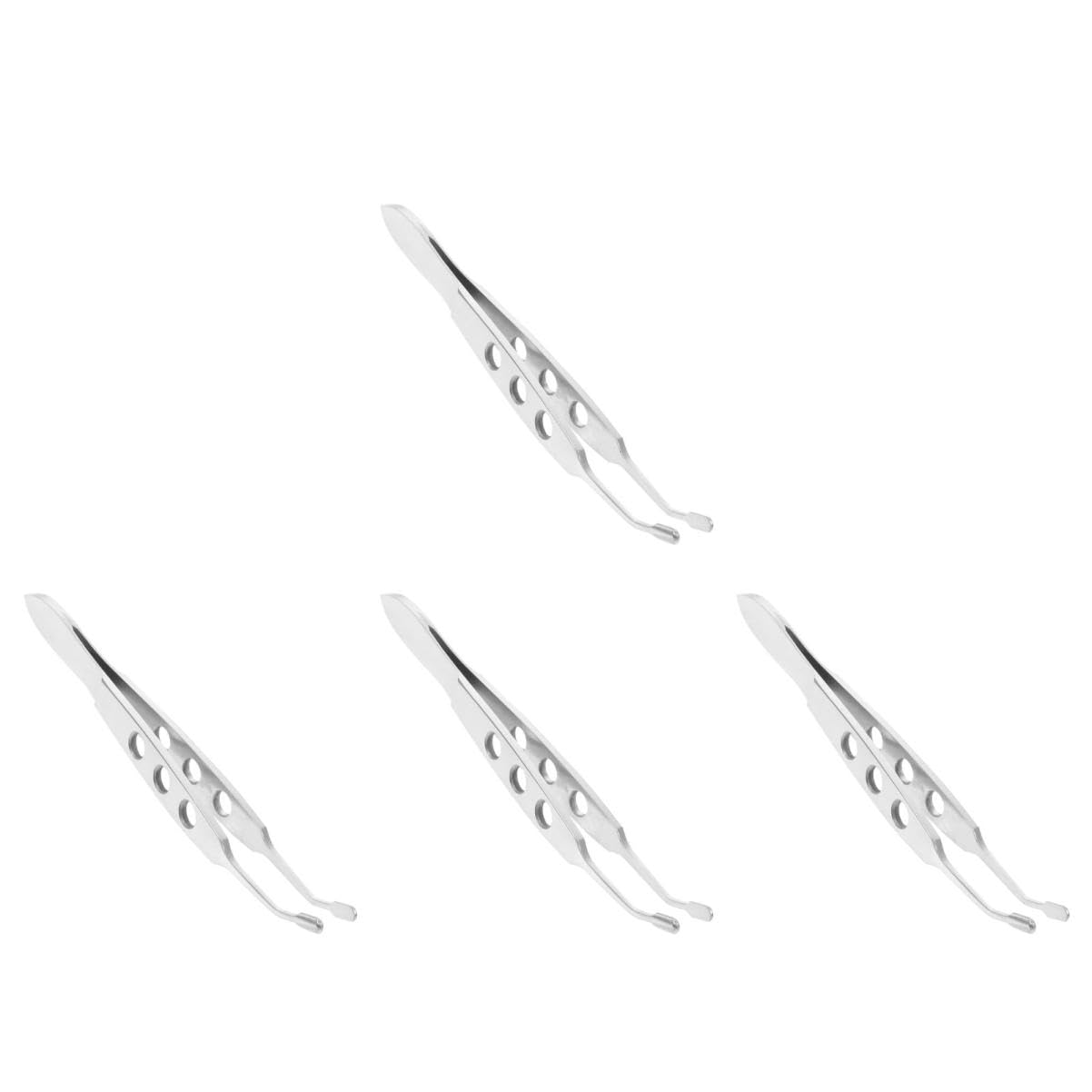 Healeved 4pcs Titanium Alloy Gland Expressor Eyelid Forceps Tweezers Non-skid Grip Smooth Edges