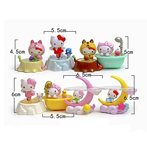 8Pcs Cute Animal Cat Characters Figurines Toy Kitty Figures Toy Set Cake Topper Cake Decoration, Fairy Garden Party Decorations, Plant, Automobile Decoration #TOP1