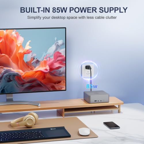 Image of Beelink EQR5 Mini PC AMD Ryzen 5 5825U, 16GB DDR4 500GB PCIe3.0 SSD, Mini Computer Support WiFi 6 / BT5.2 / Dual HDMI /Built-in Power Supply, Home Office Desktop Computer