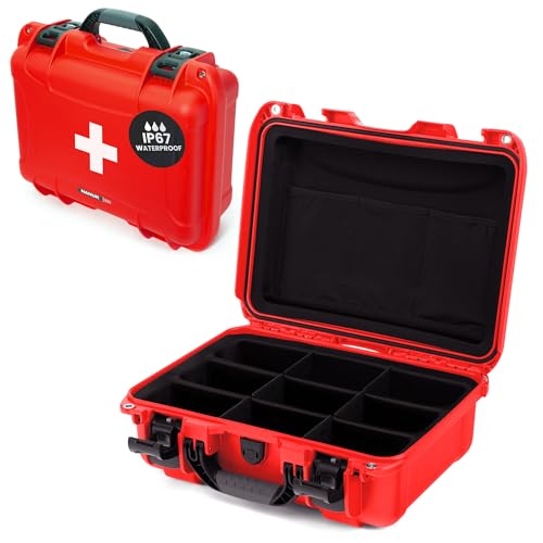 Image of NANUK 920 Waterproof First Aid Box Empty with Lid Organizer & Dividers - Durable Medical First Aid Organizer Case, IP67-Rated, Dustproof, Impact-Resistant, Floats (16.7 inch x 13.4 inch x 6.8 inch) - Red