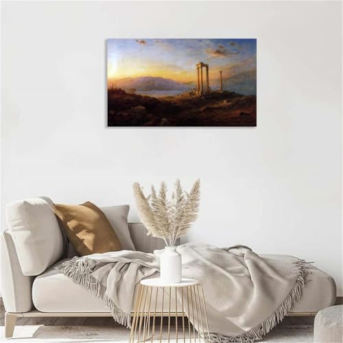 Affiche Ruines de Baalbek peinture paysage tableau mural decoration salon grand format - 3