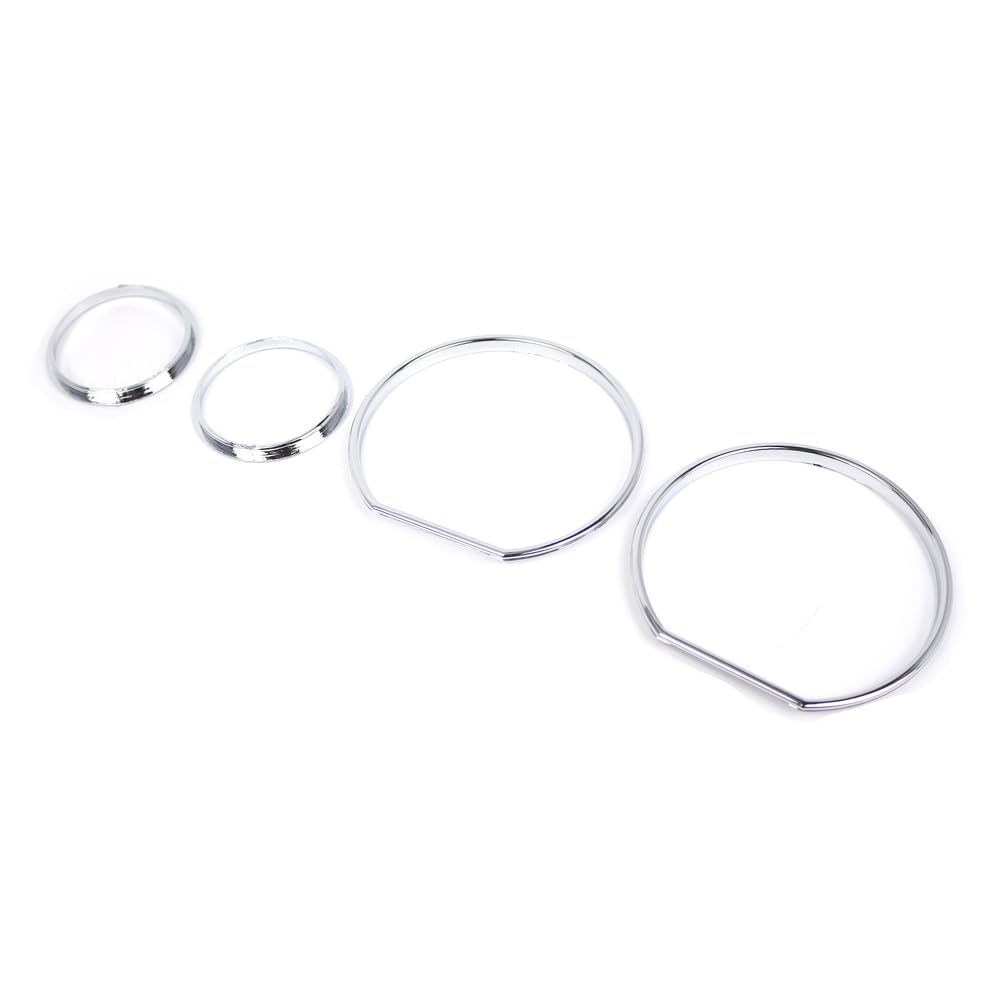 Riloer Tachometer-Zifferblattringe, verchromter Tachometer-Zierring, 4-teilige Instrumenten-Tachometerringe, Blenden kompatibel mit BMW E36 3er-Reihe 1990–2000 (mit VDO-Tachometern)