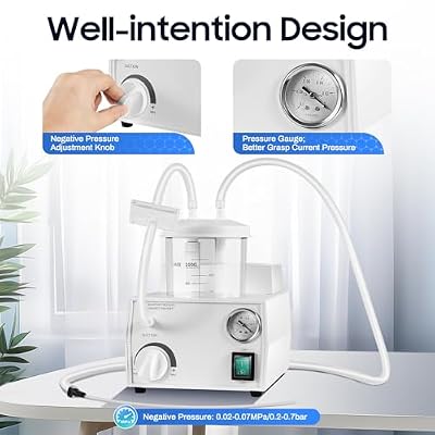 1000ML Portable Vacuum Pump Device,Vacuum Suction Unit,Low Noise Veterinary Suction Machine,Practical Suction Unit (A)
