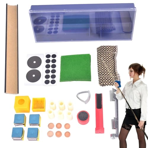 Kit de réparation de bâtons de billard avec 28 pièces pour l'entretien des queues de billard