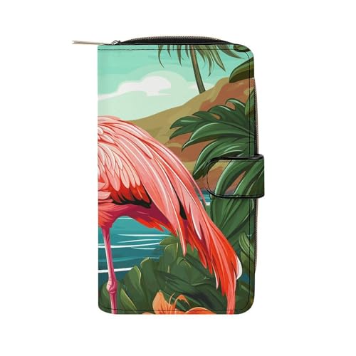 Tropical Flamingo Wallet Multifunctional Wallets for Men Compact Wallet Purse Passport Bag