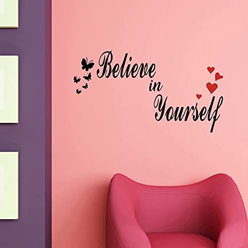 Summerjokes Funny Inspiring Believe In Yourself Wall Sticker Decal Vinyl Wall Sticker, Family Living Room Dining Room Girl Room Bedroom Apartment Gym Dormitory Office Cafe Art Wall Decoration #TOP1