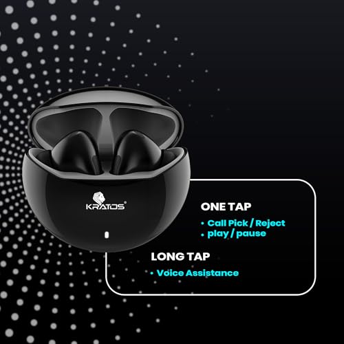 Image of Kratos TW02 Ear Buds Wireless with 30H Playtime, Noise Isolation & Clear Calls, Bluetooth Earbuds with Voice Assistant, Ear Buds with Bluetooth V 5.3 & with Type C Fast Charging, IPX5 TWS Earphones