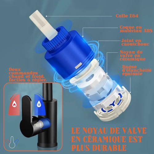 Robinet cuisine mitigeur évier douchette extensible noyau rotatif - 7