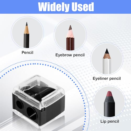 2 Stück Spitzer, Anspitzer Dicke und Dünne Stifte, Kajal Spitzer, Makeup Doppel Spitzer, für Eyeliner, Augenbrauenstift, Lippenkonturenstift