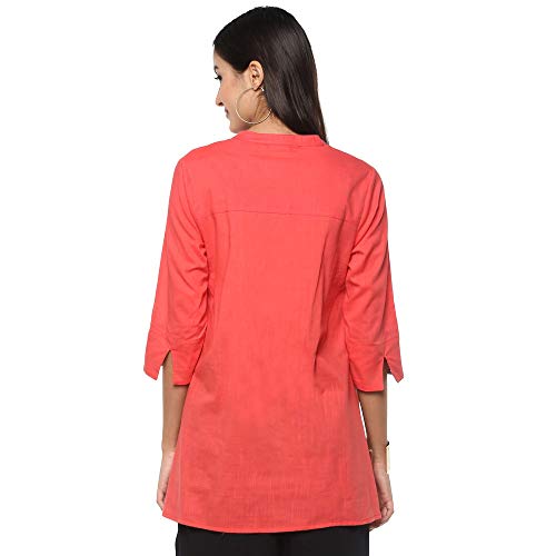 Image of STOP by Shoppers Womens Mandarin Collar Solid Tunic